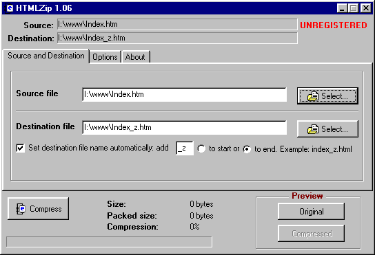 HTMLZip Screenshot